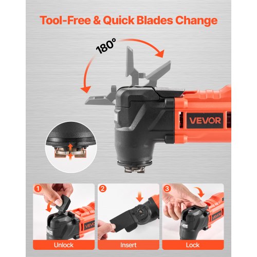 Cordless Oscillating Tool 20V Multitool Oscillating Tool with 6 Variable