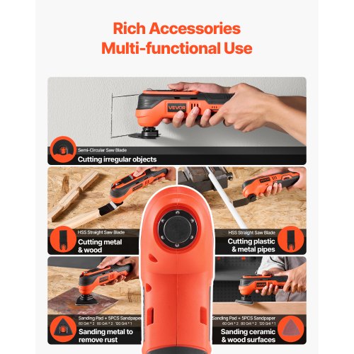 Cordless Oscillating Tool 12V Multitool Oscillating Saw Tool with 6