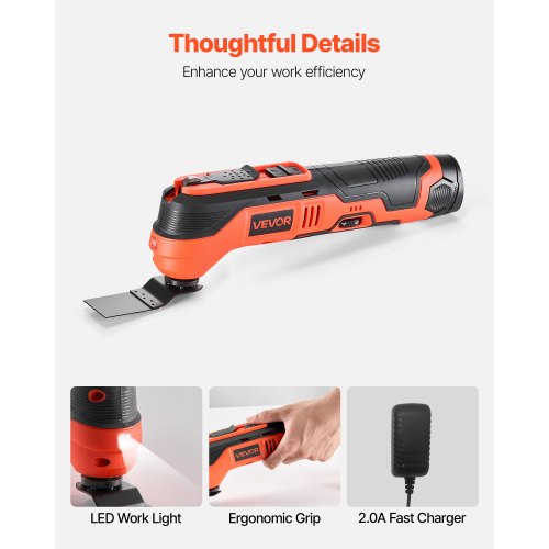 Cordless Oscillating Tool 12V Multitool Oscillating Saw Tool with 6