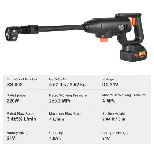 Cordless Pressure Washer 580PSI 11 GPM Portable Power Cleaner Handheld