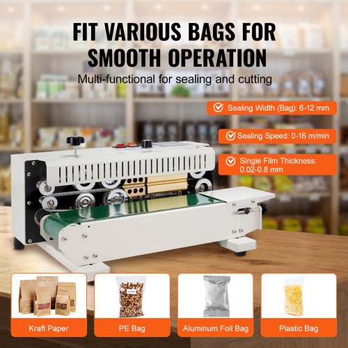 Continuous Bag Band Sealing Machine Horizontal Band Sealer Carbon Steel – 49 FT