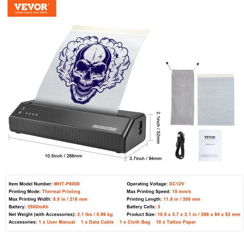 Tattoo Stencil Printer Wireless Bluetooth Tattoo Printer Transfer Stencil
