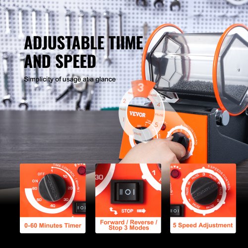 Jewelry Polisher Tumbler 66lbs3kg Capacity Mini Rotary Tumbler Machine