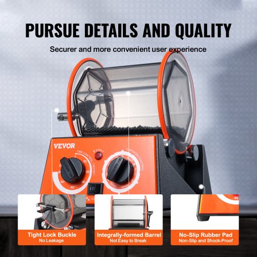 Jewelry Polisher Tumbler 66lbs3kg Capacity Mini Rotary Tumbler Machine