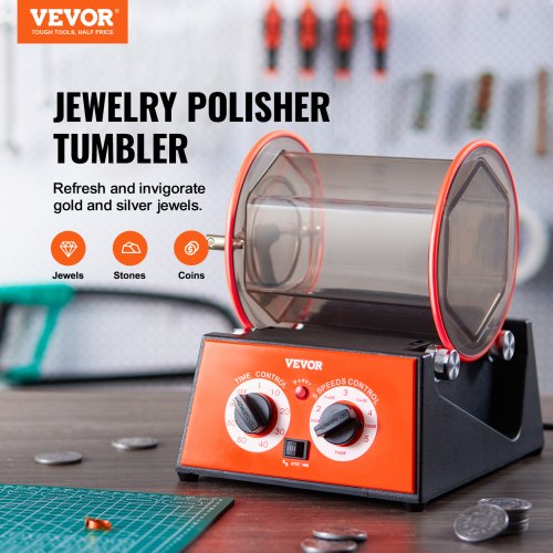 Jewelry Polisher Tumbler 11lbs5kg Capacity Mini Rotary Tumbler Machine