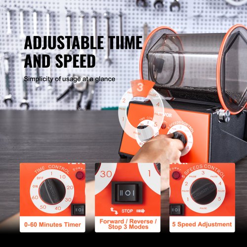 Jewelry Polisher Tumbler 11lbs5kg Capacity Mini Rotary Tumbler Machine