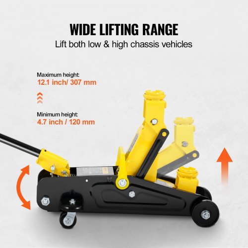 Low Profile Floor Jack 15 Ton Heavy Duty Single Piston Hydraulic Pump – 9 L