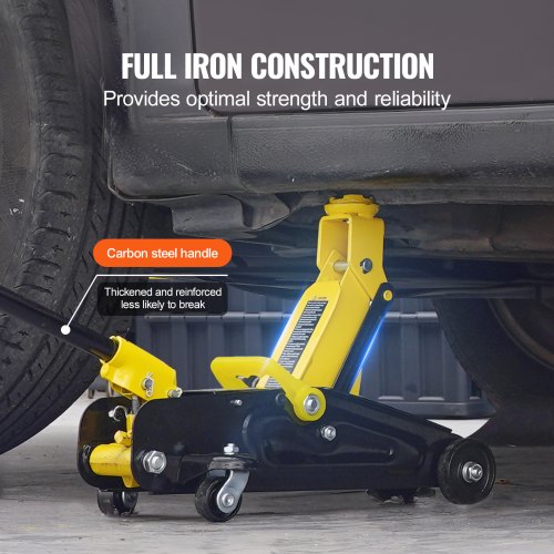 Low Profile Floor Jack 15 Ton Heavy Duty Single Piston Hydraulic Pump – 9 L