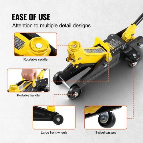 Low Profile Floor Jack 15 Ton Heavy Duty Single Piston Hydraulic Pump – 9 L
