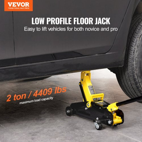 Low Profile Floor Jack 2 Ton Heavy Duty Single Piston Hydraulic Pump – 4409 L