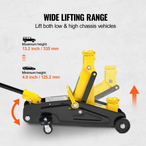 Low Profile Floor Jack 2 Ton Heavy Duty Single Piston Hydraulic Pump – 4409 L