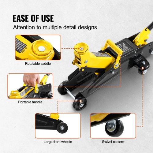 Low Profile Floor Jack 2 Ton Heavy Duty Single Piston Hydraulic Pump – 4409 L