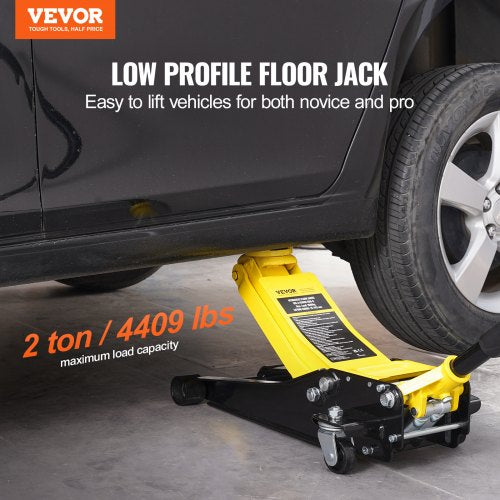 Low Profile Floor Jack 2 Ton 4400 lbs Heavy Duty Iron Hydraulic Racing