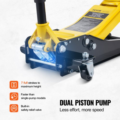 Low Profile Floor Jack 2 Ton 4400 lbs Heavy Duty Iron Hydraulic Racing