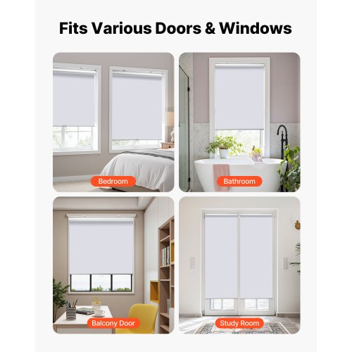 Cordless Roller Shades 34 x 72 in Pull Down Blackout Blinds for Windows