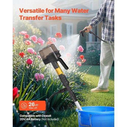 Cordless Stick Water Transfer Pump 528GPH Portable Sump Pump with NPT34
