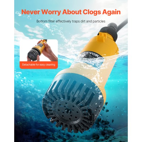 Cordless Submersible Water Transfer Pump 528GPH Portable Sump Pump with G34