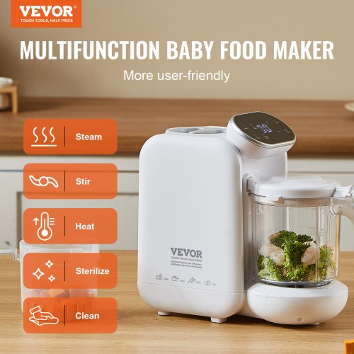 Baby Food Maker 430W Baby Food Processor with 750 ml Tritan Bowl SUS304