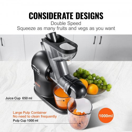 Slow Masticating Juicer 2Speed Mode Cold Press Juicer Machine with Reverse