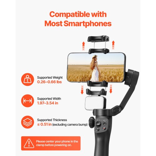 Gimbal Stabilizer for Smartphone 3Axis Stabilization Phone Gimbal for Smartphone