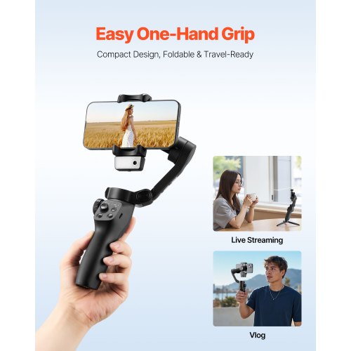 Gimbal Stabilizer for Smartphone 3Axis Stabilization AIPowered Phone