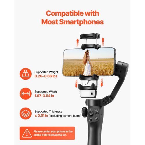 Gimbal Stabilizer for Smartphone 3Axis Stabilization AIPowered Phone