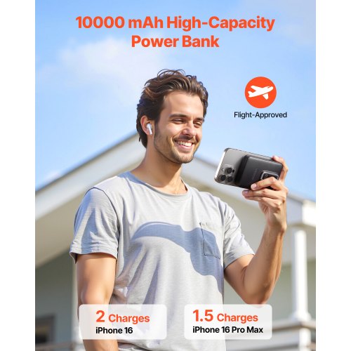 Magnetic Power Bank 10000 mAh Battery Pack Wireless MagSafeCompatible