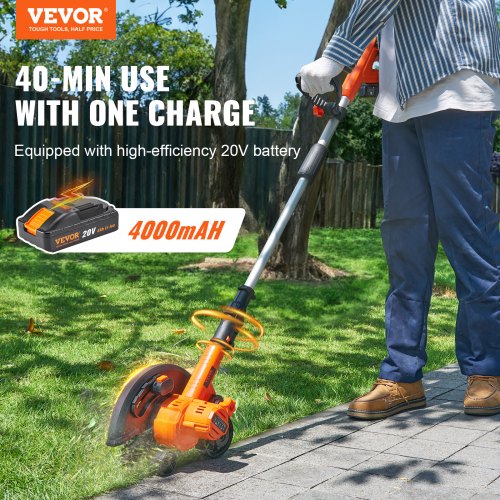 Lawn Edger 20 V Battery Powered Cordless Edger 9inch Blade Edger Lawn