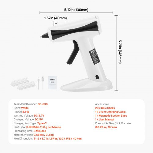 Hot Glue Gun Rechargeable Cordless Glue Gun Mini Wireless Hot Glue Gun Kit