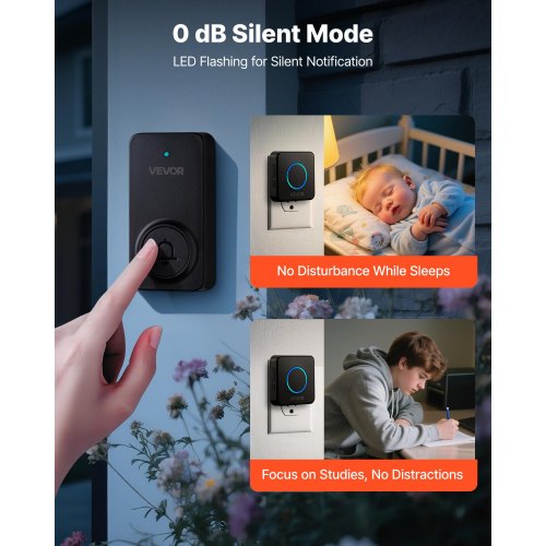 Wireless Doorbell Kit Ip54 Waterproof Door Chime Ranges Up To 1000 Ft 5