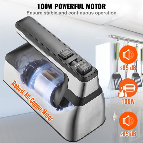Cordless Electric Hand Mixer 100W Continuously Variable Electric Handheld