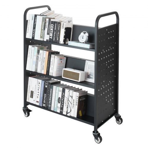 Rolling Library Book Cart 330 lbs Capacity 382 x 203 x 482Inch Library 1