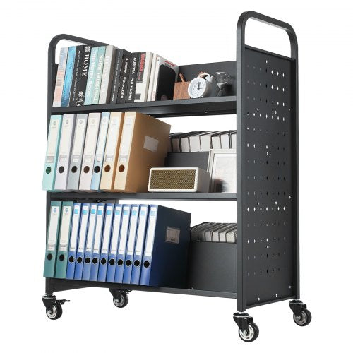 Rolling Library Book Cart 330 lbs Capacity 382 x 203 x 482Inch Library 1