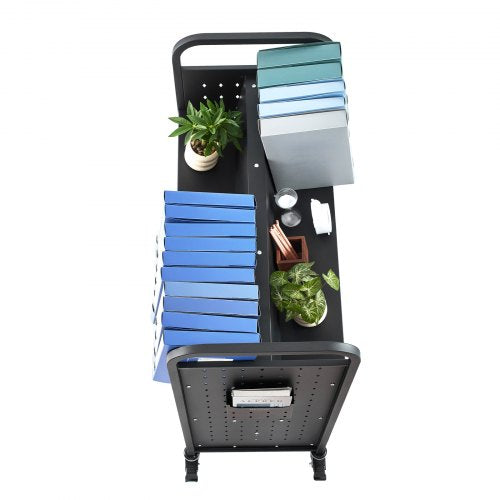 Rolling Library Book Cart 330 lbs Capacity 382 x 203 x 482Inch Library 1