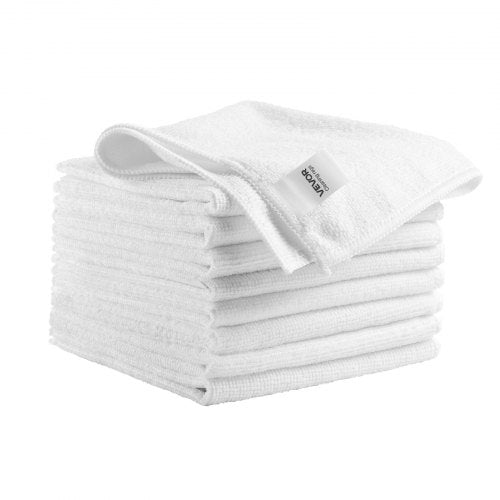 50 Pack White Microfiber Cleaning Cloth 12 x 12 in Premium Microfiber