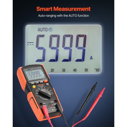 Digital Multimeter 6000Count TRMS DCAC Voltmeter Current Tester