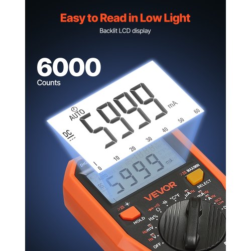 Digital Multimeter 6000Count TRMS DCAC Voltmeter Current Tester 1