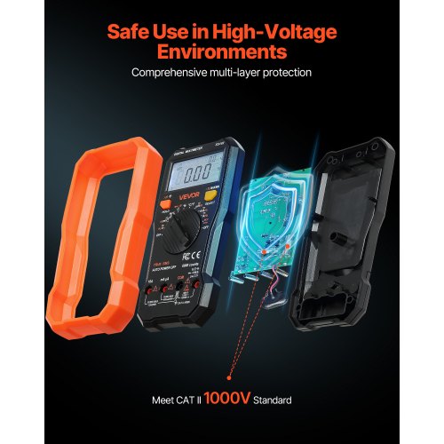 Digital Multimeter 6000Count TRMS DCAC Voltmeter Current Tester 1