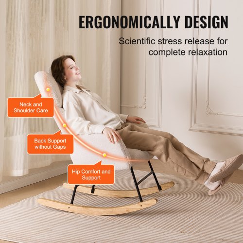 Rocking Chair Nursery Glider Rocking Chair with Soft Seat and High