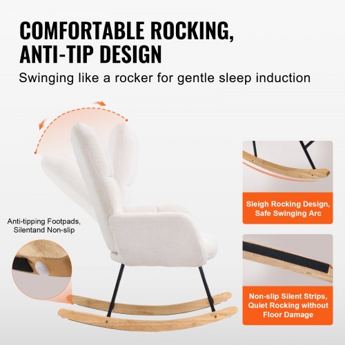 Rocking Chair Nursery Glider Rocking Chair with Soft Seat and High