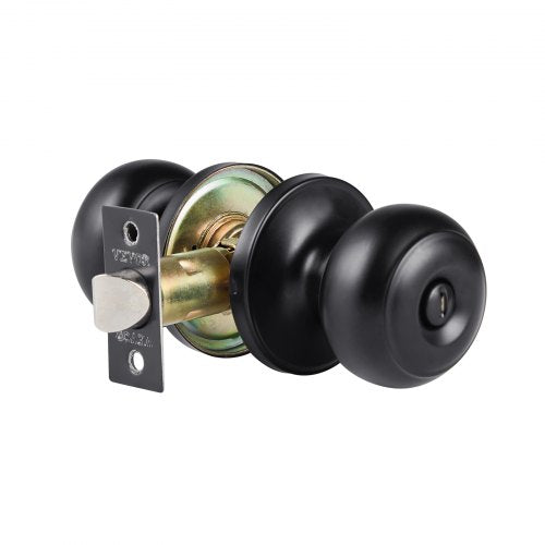6 Pack Black Door Knobs Privacy Door Knob with Round Ball Keyless Exterior