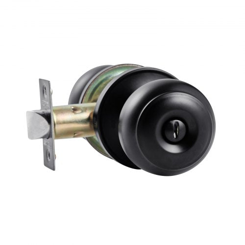 6 Pack Black Door Knobs Privacy Door Knob with Round Ball Keyless Exterior