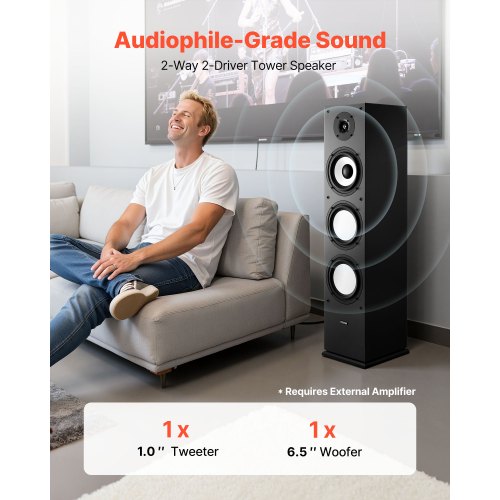Floorstanding Speaker 2Way FloorStanding Tower Speaker with 1Inch