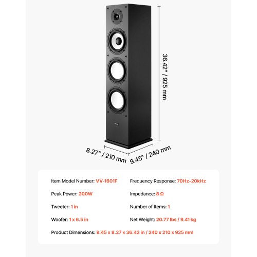 Floorstanding Speaker 2Way FloorStanding Tower Speaker with 1Inch