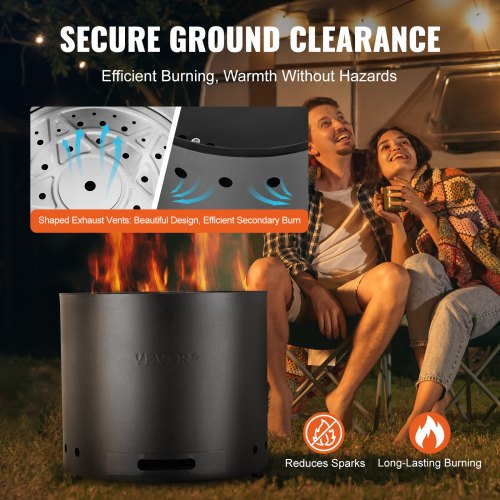 Smokeless Fire Pit Stove Bonfire H 12.6 in x Dia 15 inWood Burning