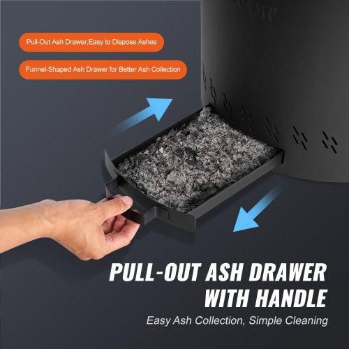 Smokeless Fire Pit Stove Bonfire H 15.4 in x Dia 157 inWood Burning