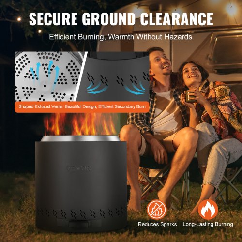 Smokeless Fire Pit Stove Bonfire H 15.4 in x Dia 157 inWood Burning