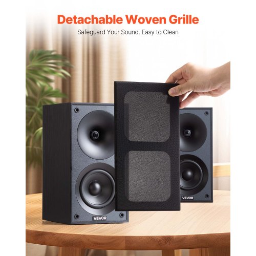 Passive Bookshelf Speaker 300W Book Shelf Stereo Speakers with 4Inch