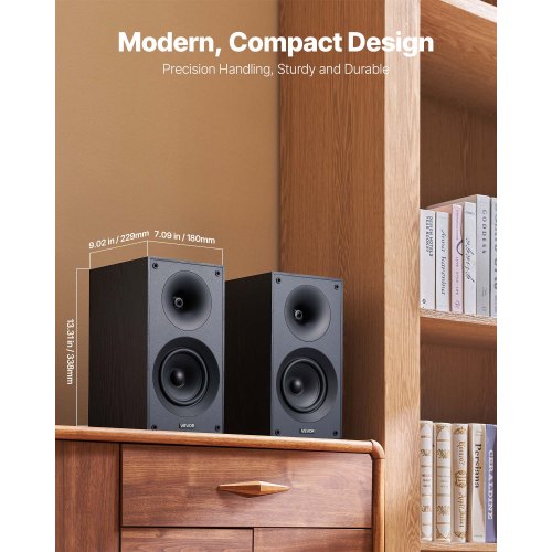Passive Bookshelf Speaker 300W Book Shelf Stereo Speakers with 525Inch