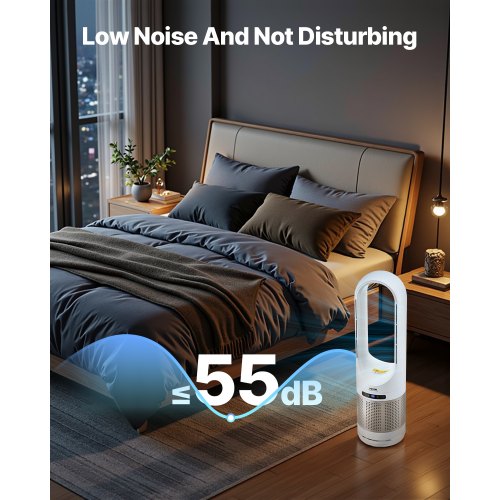 Tower Fan Bladeless 164fts Velocity Floor Fan that Blows Cold Air 80°